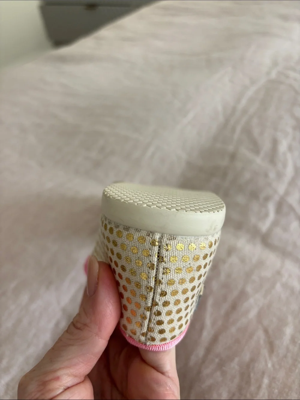 Girls' Cream and Pink Mary Jane Dress Shoes